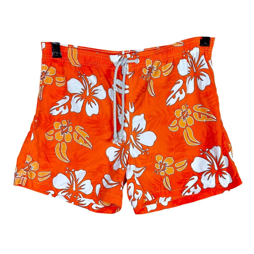 Men's Gant Lined Hawaiian Swim Trunks with Compass Keychain - L